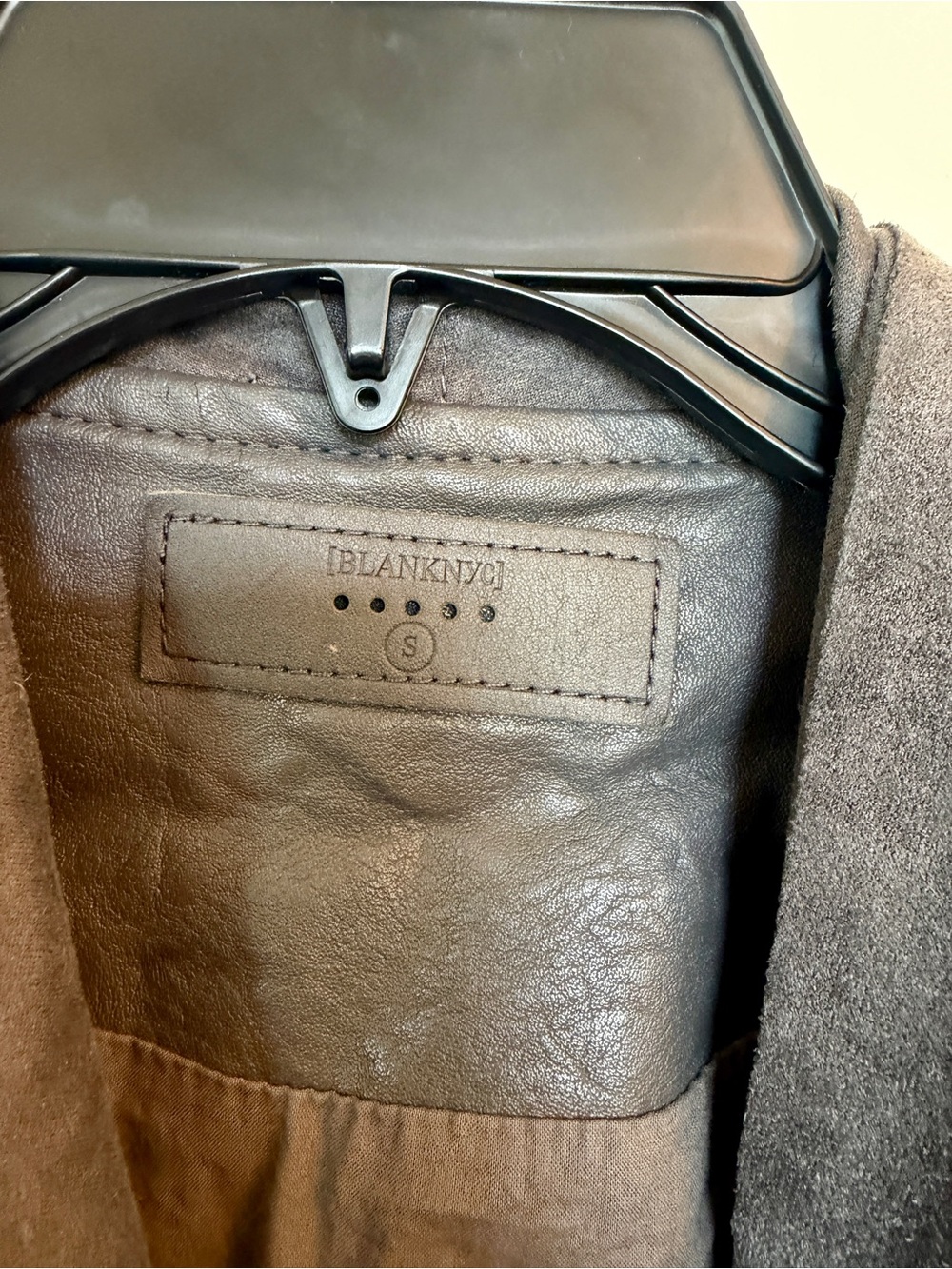 Anthropologie  Blank NYC Grey Vegan Suede & Vegan Leather Drape Jacket - Picture 5 of 15